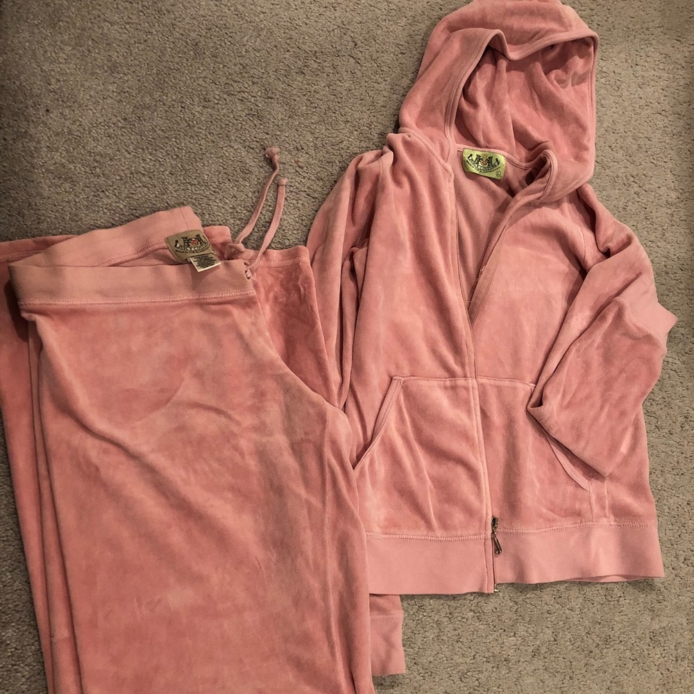 Juicy Couture Blush pink velour track suit